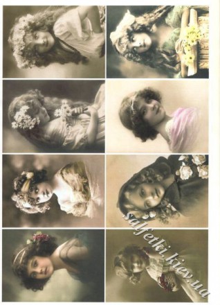 Декупажна карта - вінтажні дітки CH031, формат А4, 60 г/м2