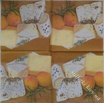 Серветка сир та персики 33 х 33 см (ТС3063)