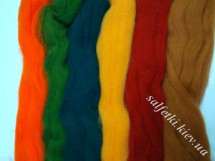 Set of wool for felting 40g №125004 Autumn forest combed ribbon