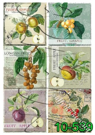 Декупажна карта - фрукти та ягоди 10-539, формат А4, 60 г/м2