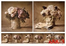 Декупажна карта - квіти хАК-3, формат А4, 60 г/м2