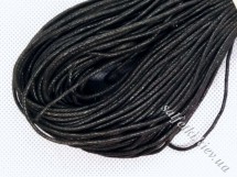 Вощений шнур чорний, бавовна, 1,5 мм (1 метр)