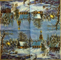 зимний пейзаж с синичкой (пачка) 33 х 33 см