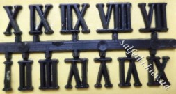 Набір маленьких цифр для годинника (римські чорні) 11 мм.
