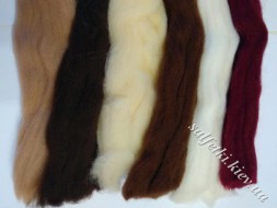 Set of wool for felting 40g №125007 Perfect cappuccino combed ribbon