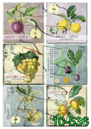 Декупажна карта - фрукти та ягоди 10-536, формат А4, 60 г/м2