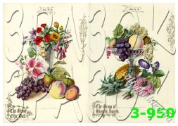 Декупажна карта - квіти та фрукти 3-950, формат А4, 60 г/м2
