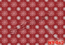Декупажна карта - сніжинки бордові NY049, формат А4, 60 г/м2