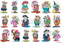 Декупажна карта - різні мишки AN118, формат А4, 60 г/м2