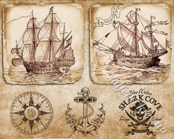 Декупажна карта - старовинні кораблі SE010, формат А4, 60 г/м2