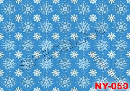 Декупажна карта - сніжинки сині NY050, формат А4, 60 г/м2
