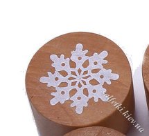 Резиновый штамп на деревянном блоке &quot;Снежинка - 1&quot; 3 см