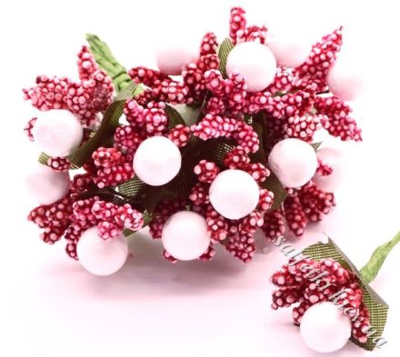 Stamens &quot;Bom&quot; bunch white-red