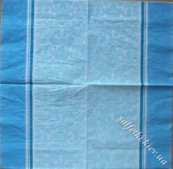 Серветка візерунок із блакитною смугою 33 х 33 см (ТС3968(б))