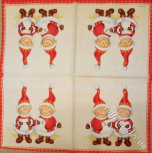 Серветка два гнома з папірцями 33 х 33 см (ТС0023)