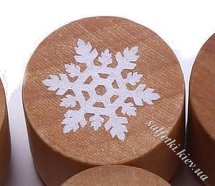 Резиновый штамп на деревянном блоке &quot;Снежинка - 2&quot; 3 см