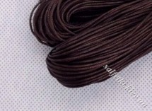 Вощений шнур темно-коричневий, бавовна, 0,7 мм (1 метр)
