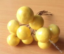 Шарики (ягоды) на проволоке бледно-желтые пучок