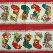 Серветка шкарпетки з подарунками 33 х 33 см (ТС4820(а))