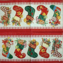 Серветка шкарпетки з подарунками 33 х 33 см (ТС4820(а))