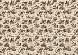 Декупажна карта - монохромний фон спеції та трави NY106, формат А4, 60 г/м2