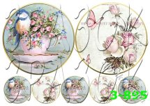 Декупажна карта - синичка та квіти 3-895, формат А4, 60 г/м2