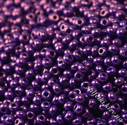 Бисер Preciosa 10/0, № 33062 Керамика Блестящий, Фиолетовый, Круглый 10г. 1