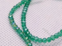 Glass beads faceted galvanic AB turquoise roundel 3x2 mm
