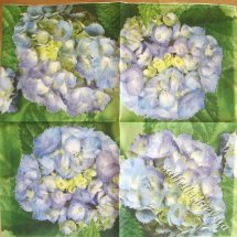 Серветка блакитна гортензія 33 х 33 см (ТС0068)