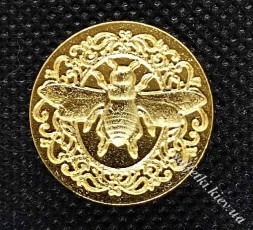 Печатка тоненька Бджола на візерунках без ручки 25 мм