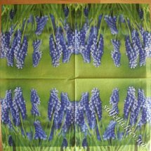 Серветка сині квіти на зеленому 33 х 33 см (ТС0071)