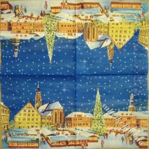 Серветка новорічний ярмарок 33 х 33 см (ТС4824)