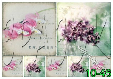 Декупажна карта - квіти 10-46, формат А4, 60 г/м2