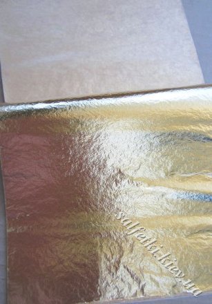 Поталь имитация сусального золота (светлее) 25 листов 140 х 140 мм.