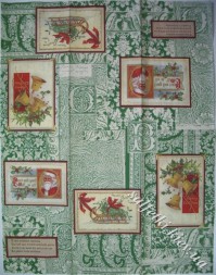 Серветка різдвяні листівки зелена 33 х 42 см (ТБ2074(б))