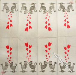 Серветка закохані коти 33 х 33 см (ТС4774)