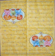 Серветка три ангелочка жовта 33 х 33 см (ТС4825(а))