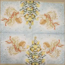 Серветка двоє янголят на блакитному тлі 33 х 33 см (ТС4017(б))