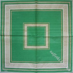 Серветка грецька рамка зелена 33 х 33 см (ТС2162(а))