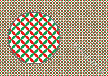 Декупажна карта - червоно-зелений візерунок NY153, формат А4, 60 г/м2