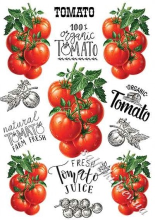 Декупажна карта - томати NT029, формат А4, 60 г/м2