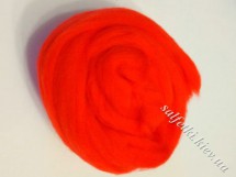 Wool for felting 25g №125212 RED-ORANGE combed ribbon