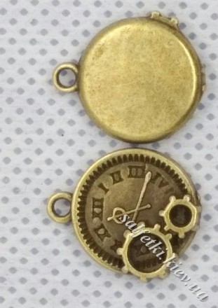 Підвіска годинник маленький з шестернями бронза 1 шт