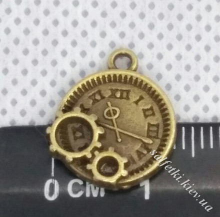 Підвіска годинник маленький з шестернями бронза 1 шт