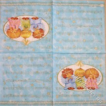 Серветка три янгола блакитна 33 х 33 см (ТС4825(б))