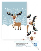 Набір для створення 3D листівки з оленем "Merry Christmas"