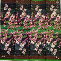 Серветка квіти на чорному фоні (хусточка 21 х 21 см) (ТП5081)