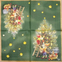 Серветка decorating the tree зелена 33 х 33 см (ТС4842(в))