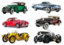 Декупажна карта - раритетні автомобілі AU006, формат А4, 60 г/м2