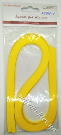 Папір для квілінгу колір жовтий, 6мм х 53 см, 120 г/м2